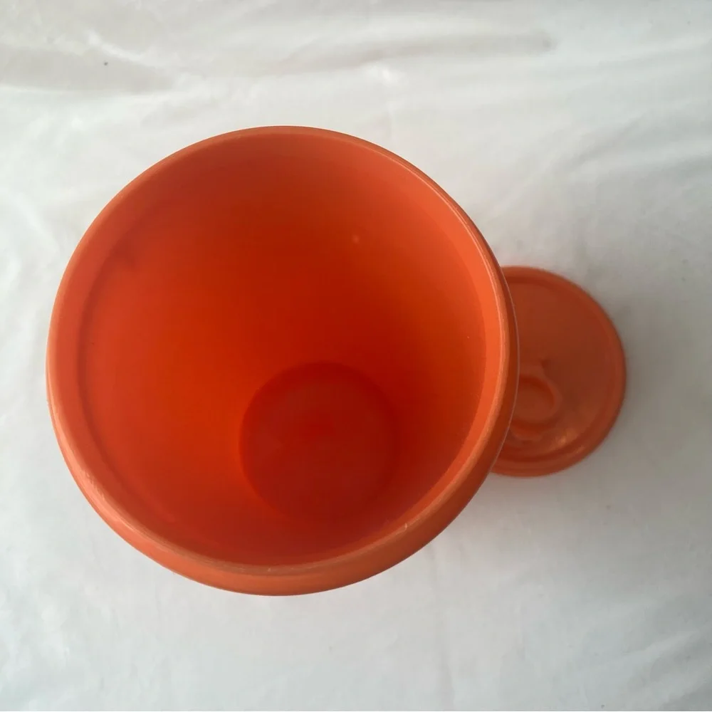 Tupperware Vintage Orange Travel Tall Cup 262 w Lid 603 Retro 80s Flip Top Sip